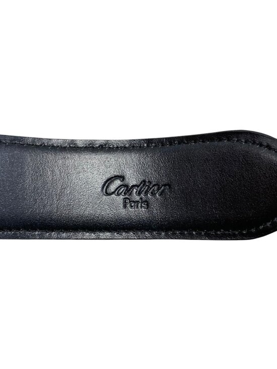 Cartier Belt Trinity Leather Black Gold Silver
